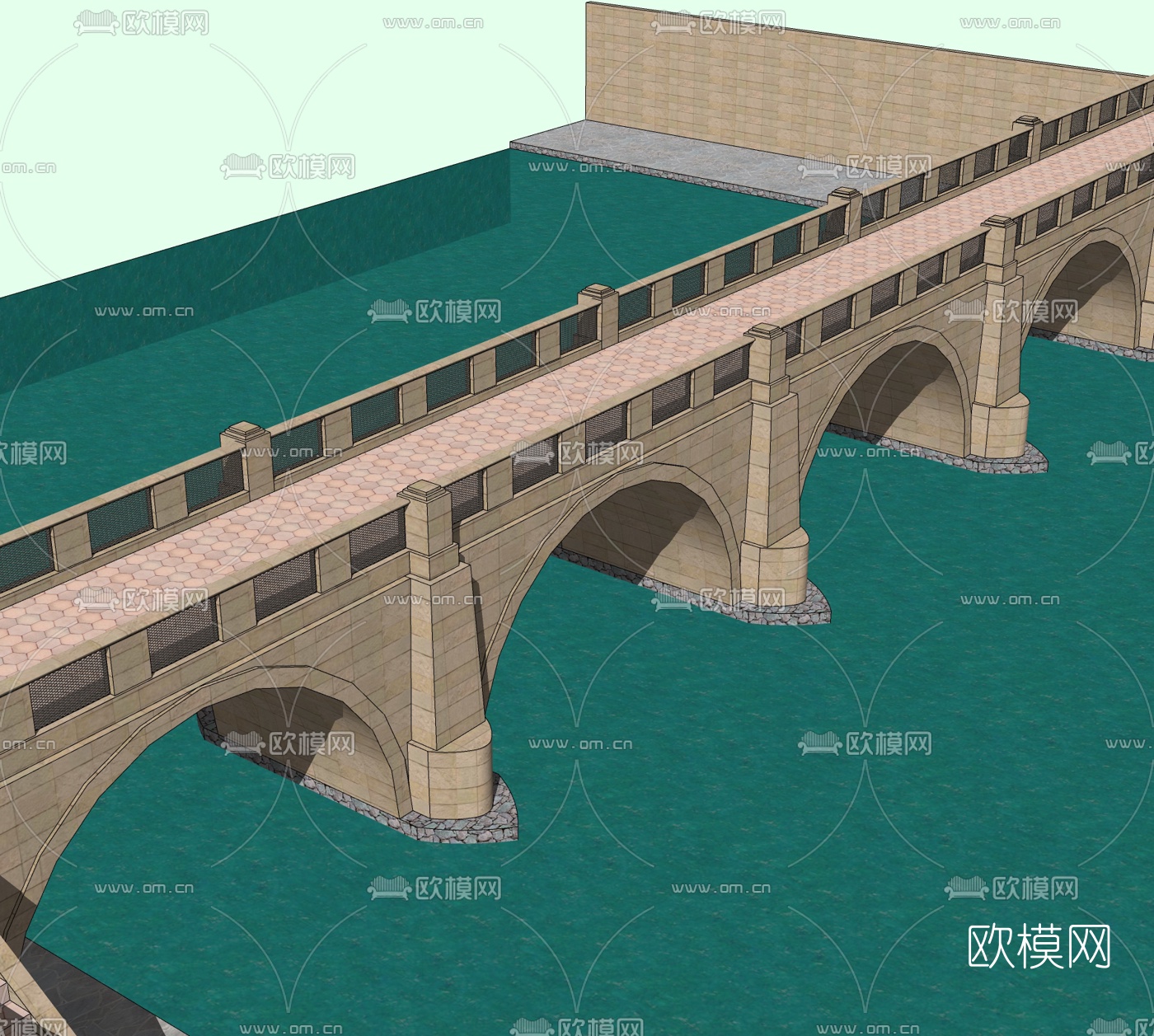 现代大桥免费su模型下载