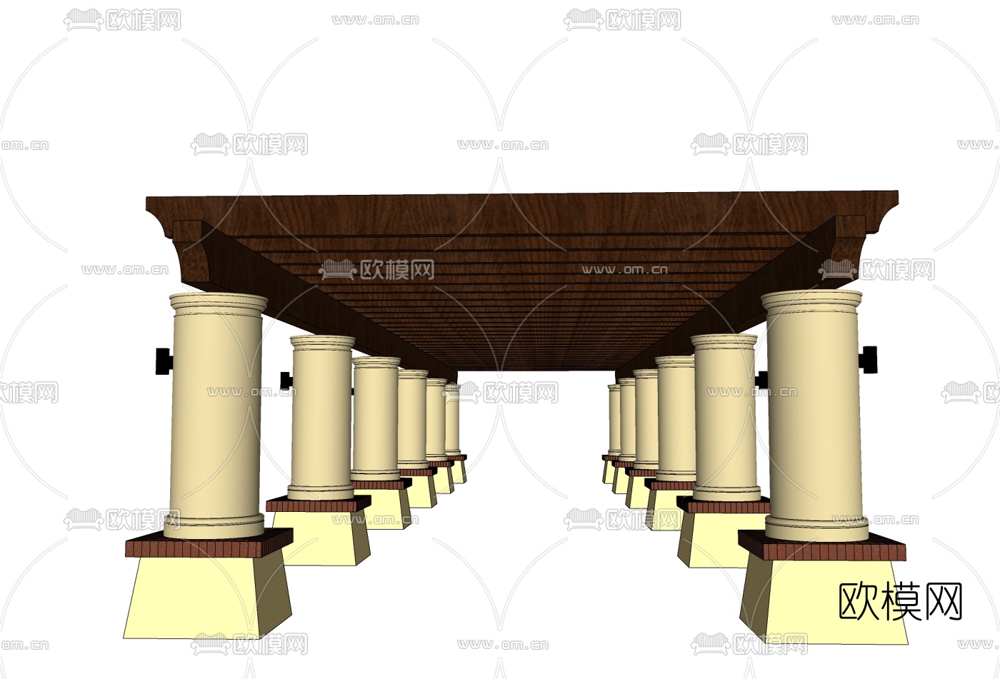 欧式长廊免费su模型下载