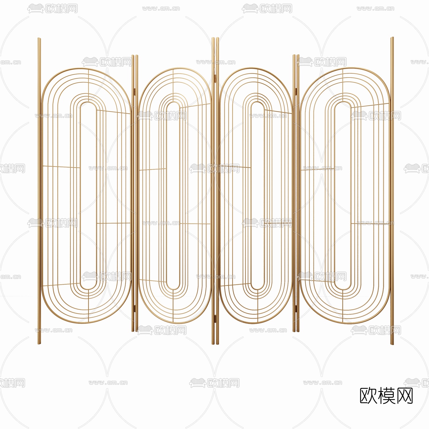 现代轻奢屏风隔断3d模型下载（渲染图3）