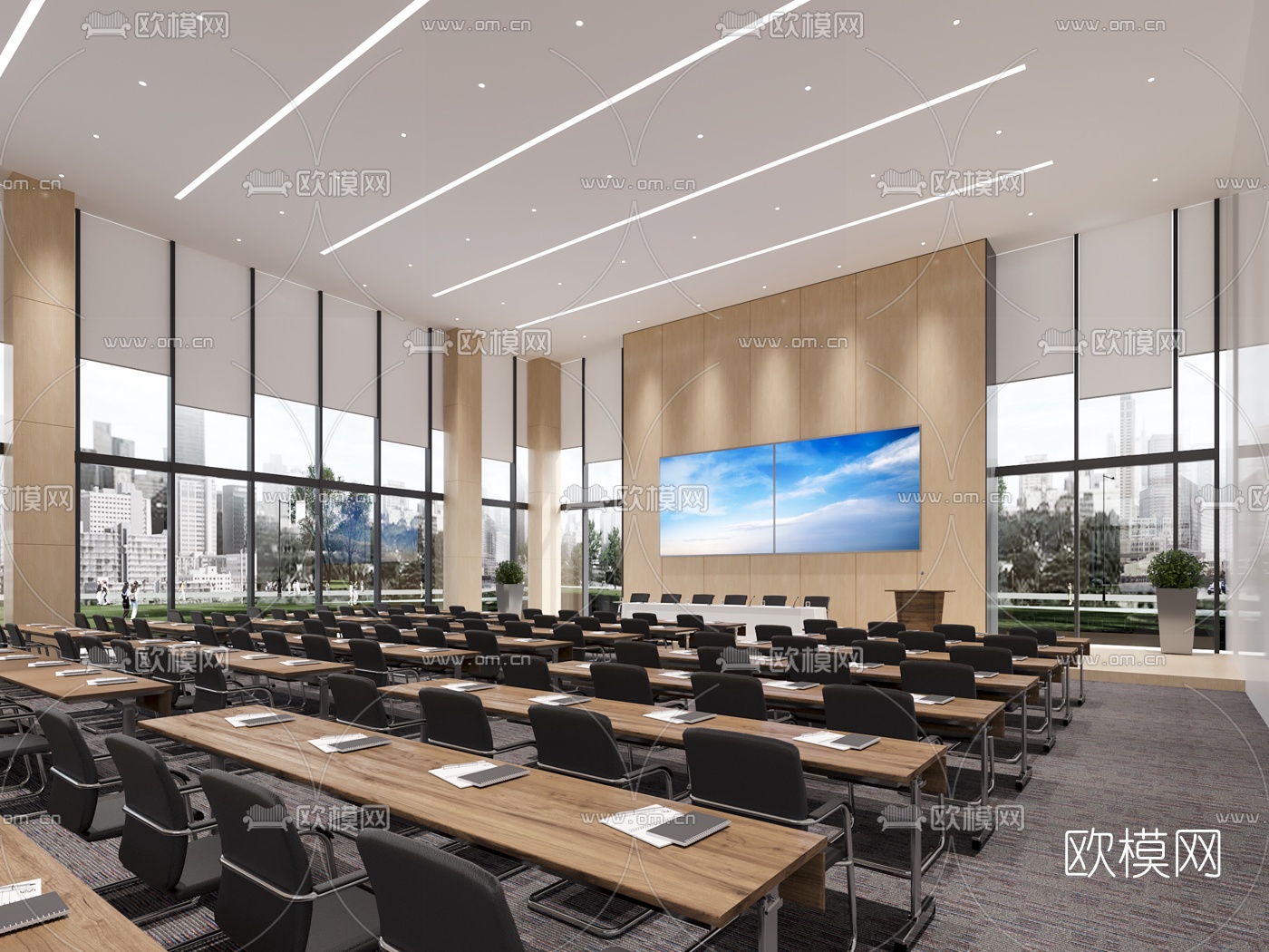 现代报告厅会议室3d模型