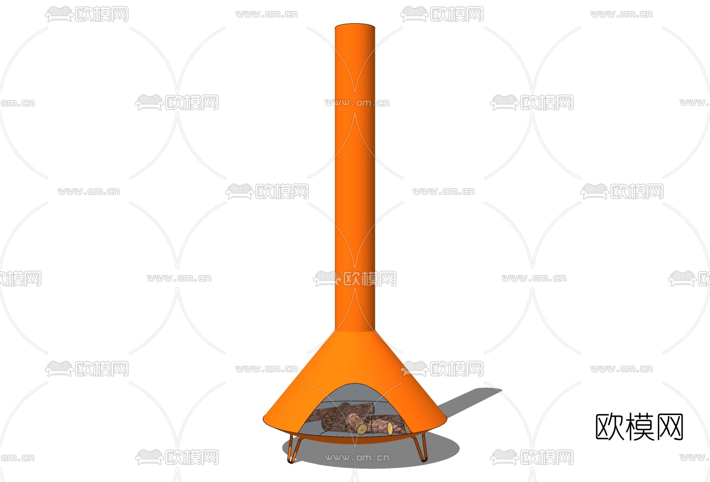 现代壁炉免费su模型下载