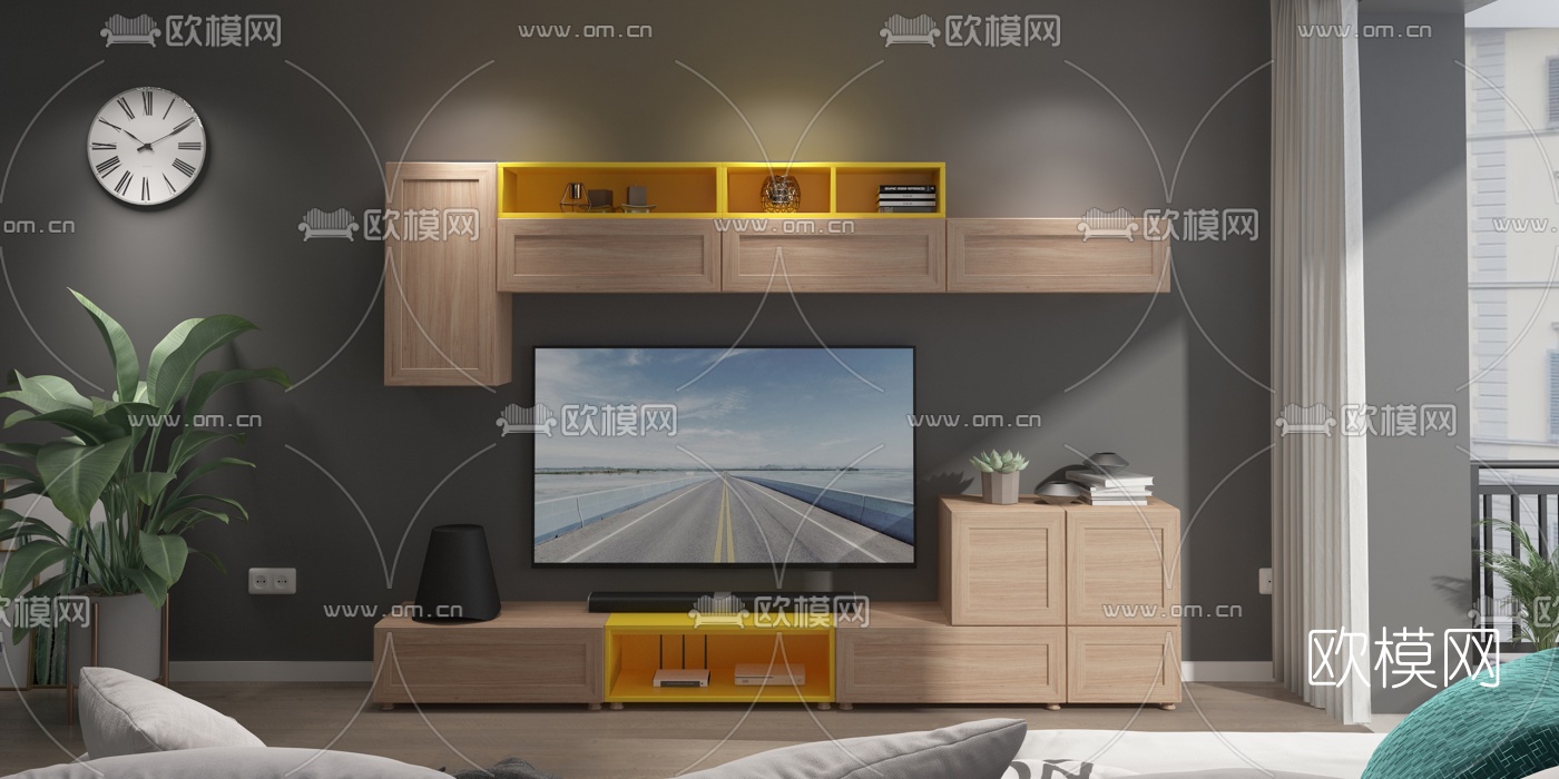 北欧电视柜3d模型