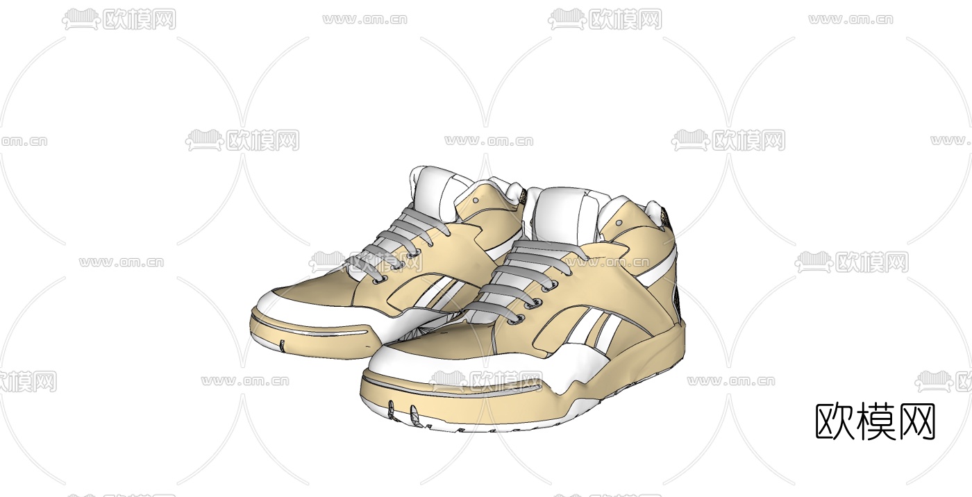 现代运动鞋免费su模型下载