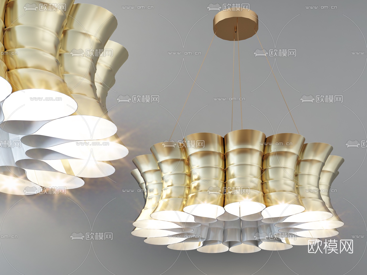 现代金属装饰灯3d模型下载