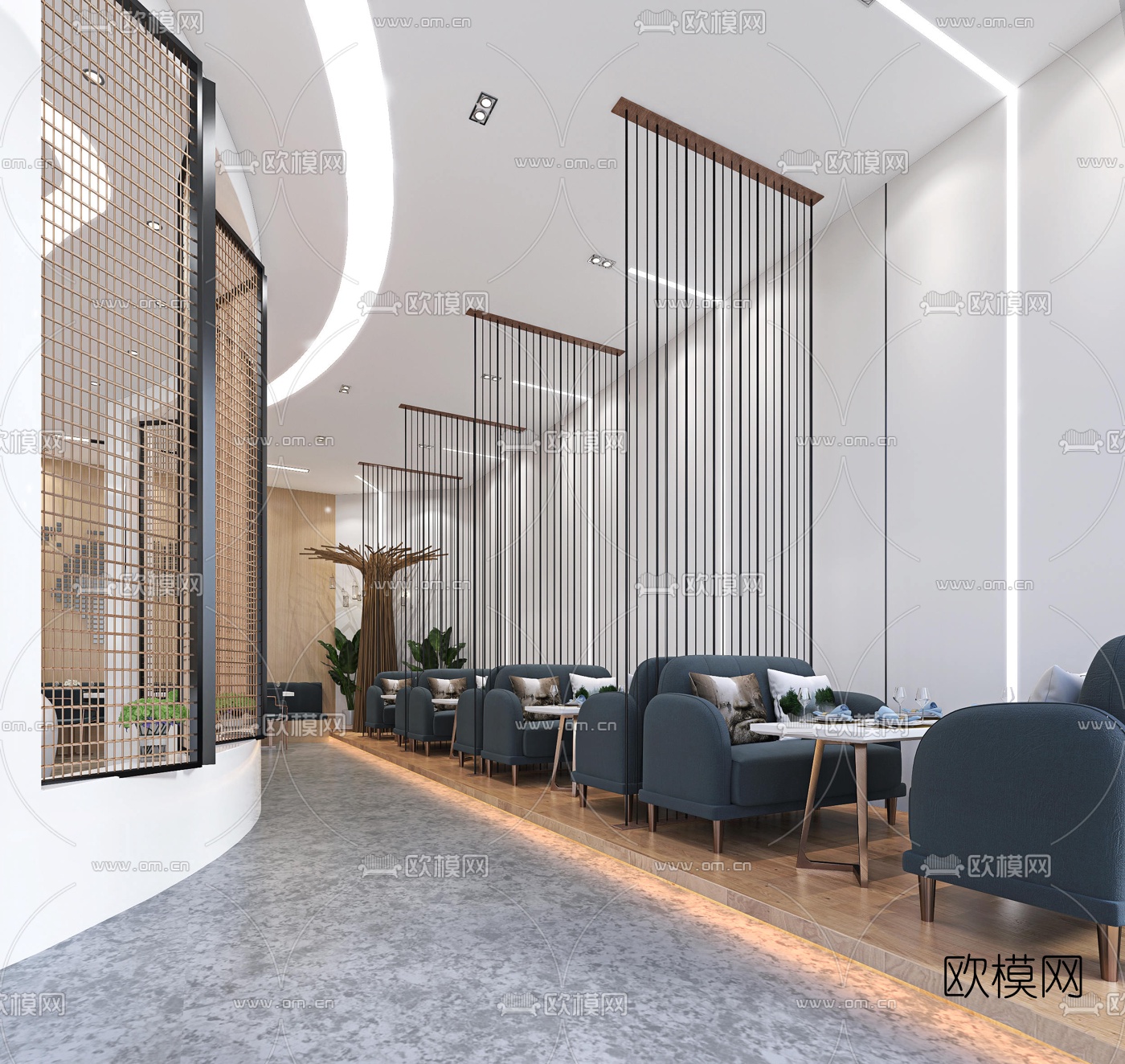 现代休闲餐厅超市3d模型下载（渲染图3）