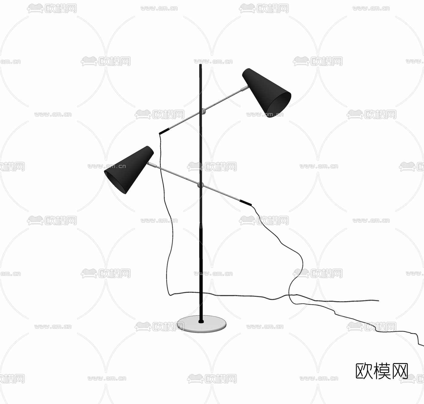 工业风落地灯免费su模型下载