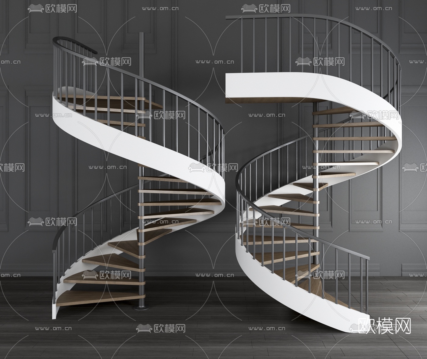 工业风楼梯组合3d模型下载（渲染图2）