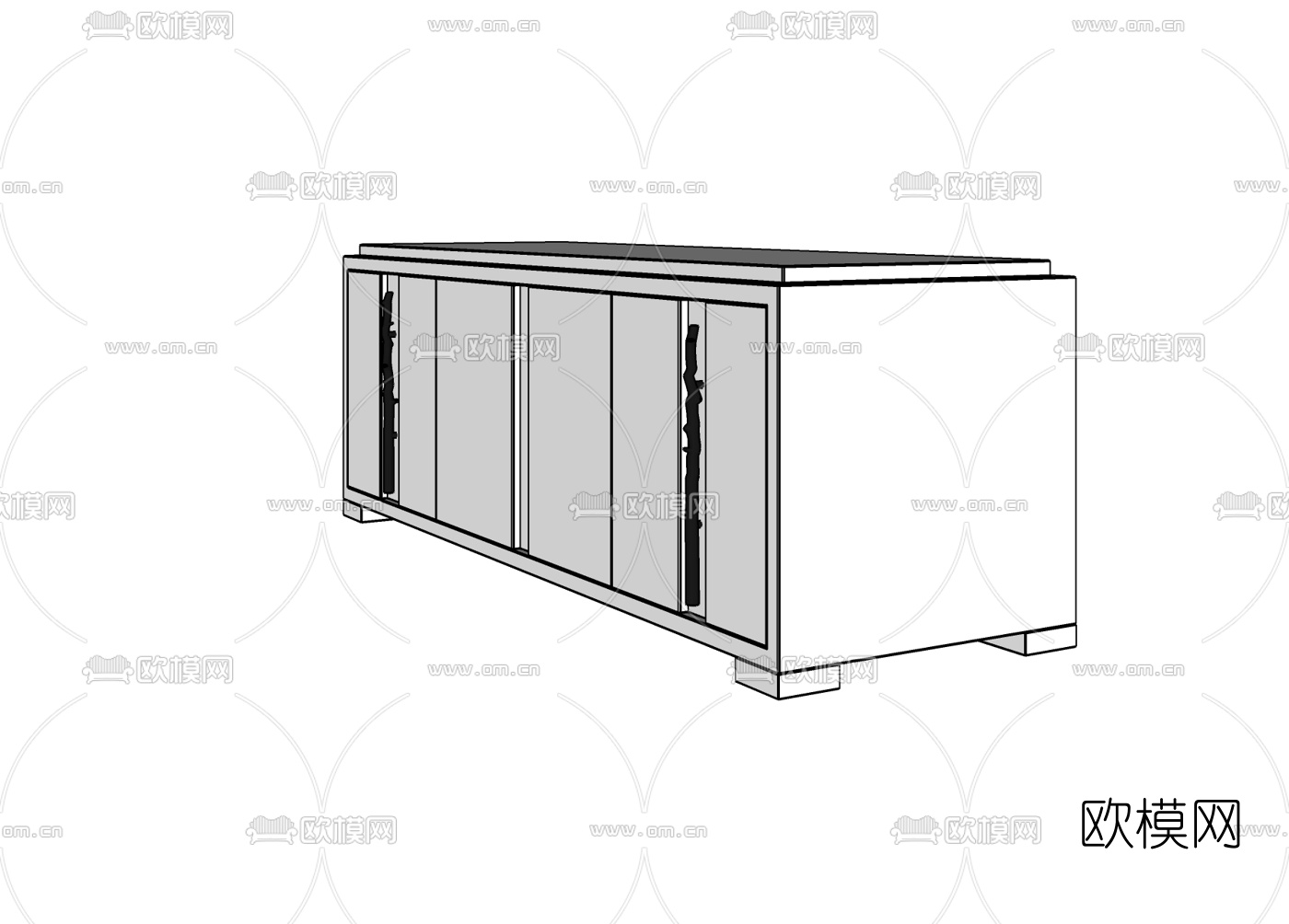 现代边柜免费su模型下载
