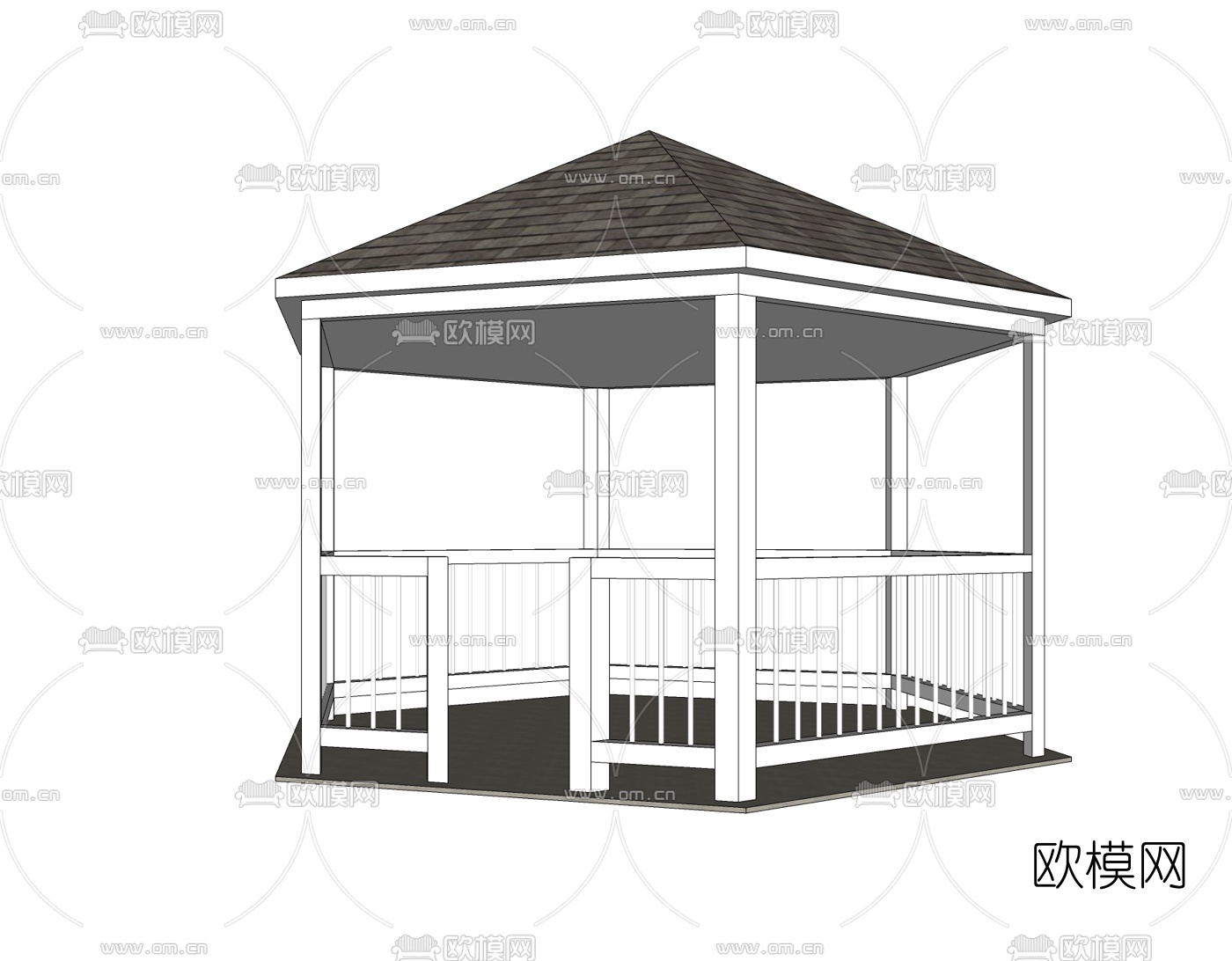 简欧凉亭免费su模型下载