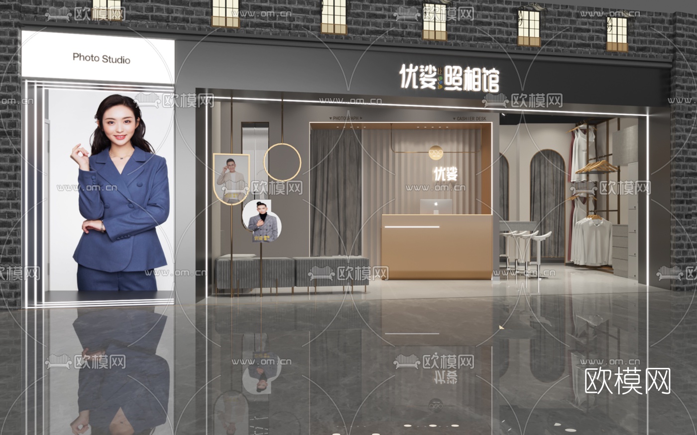 现代照相馆3d模型下载_ID10390375_3dmax免费模型-欧模网