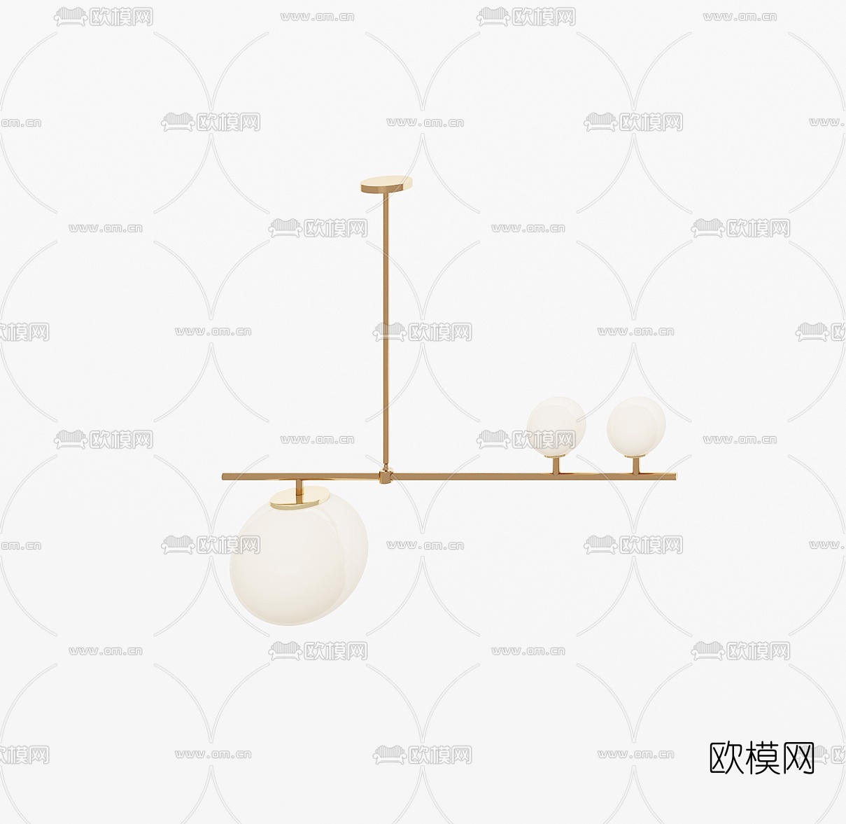 现代轻奢吊灯3d模型