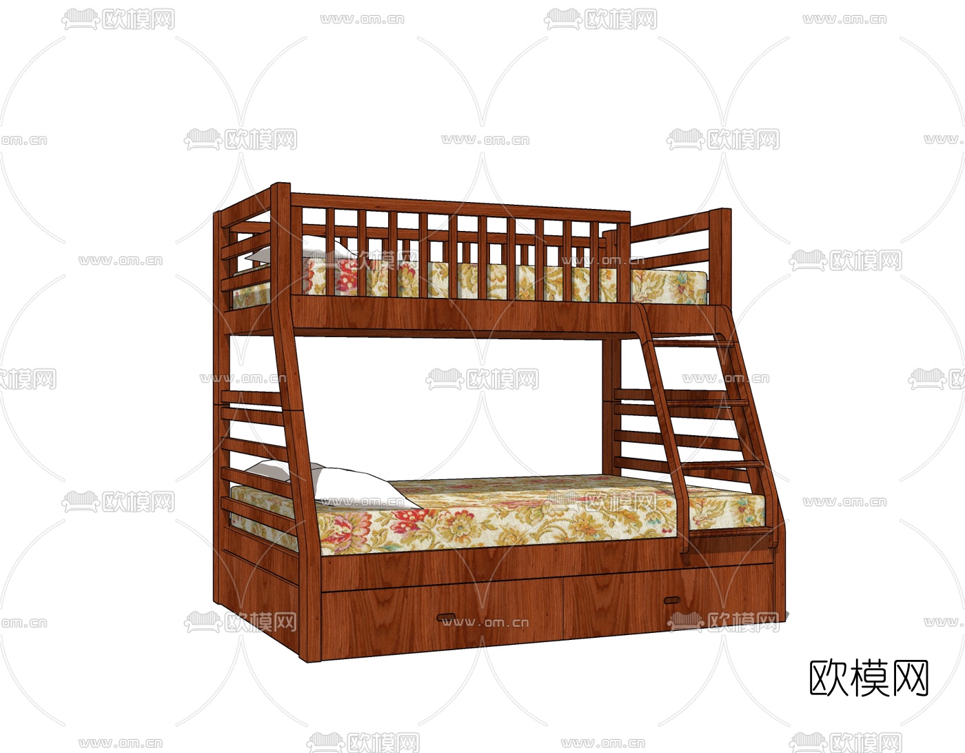 现代儿童免费高低床su模型下载