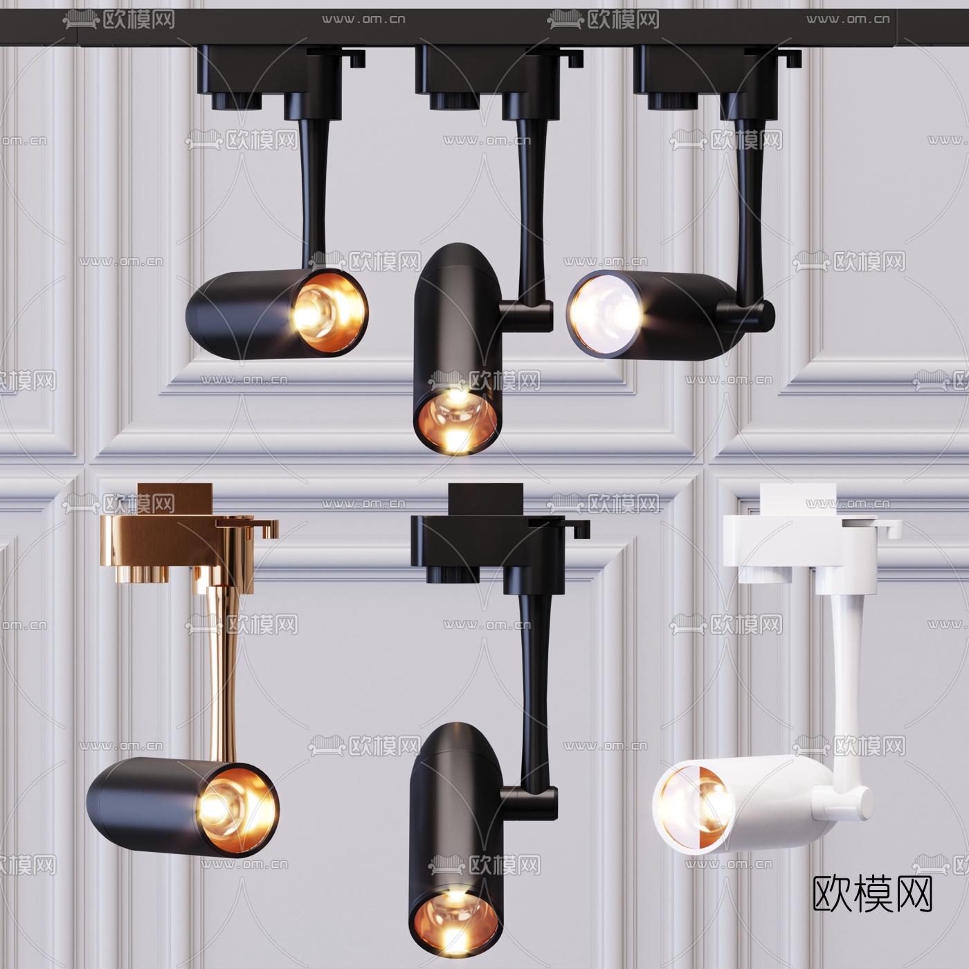 现代筒灯射灯3d模型