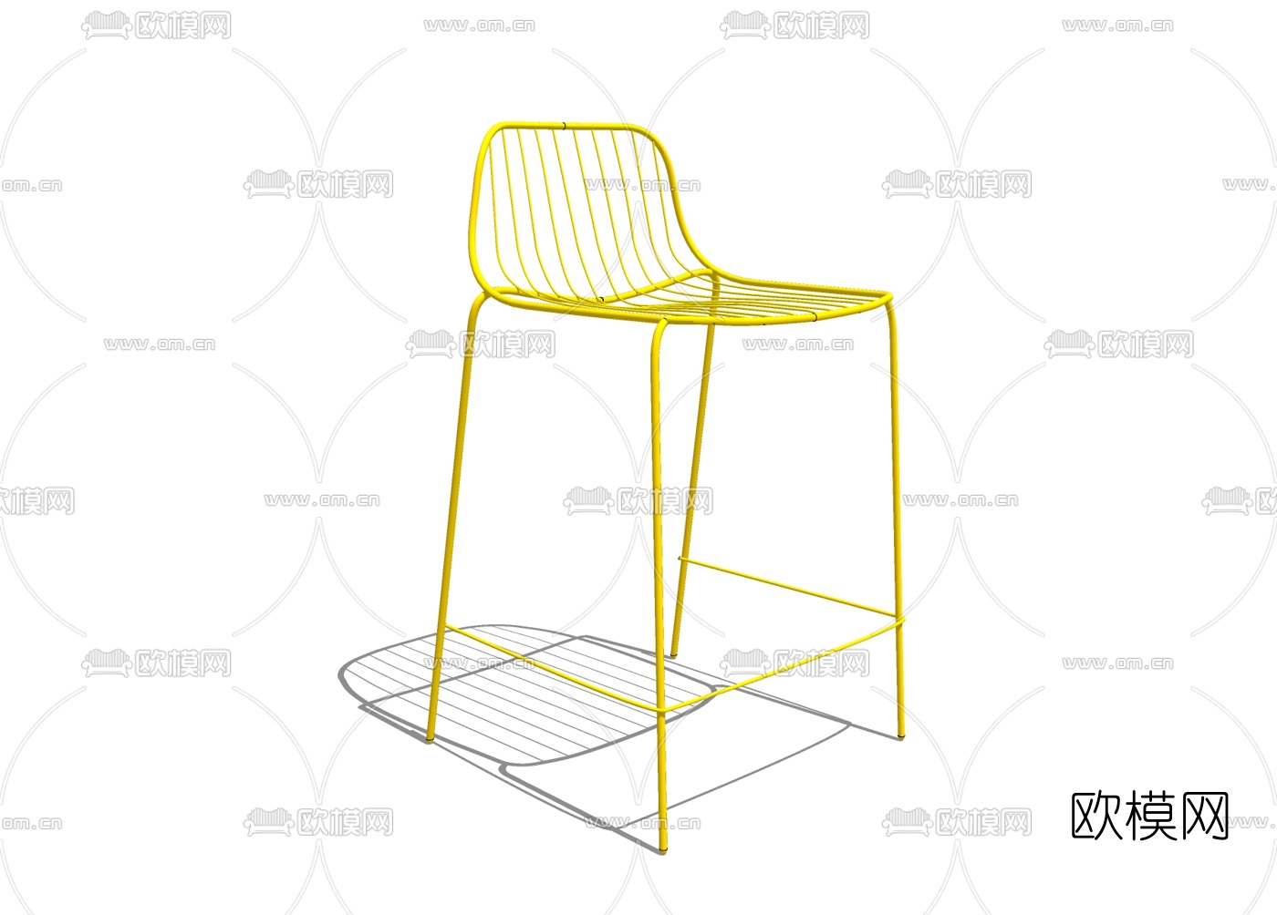 现代金属吧台椅免费su模型下载