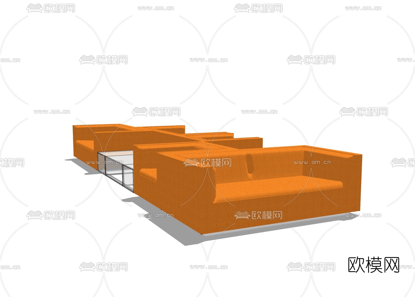 现代办公沙发免费su模型下载