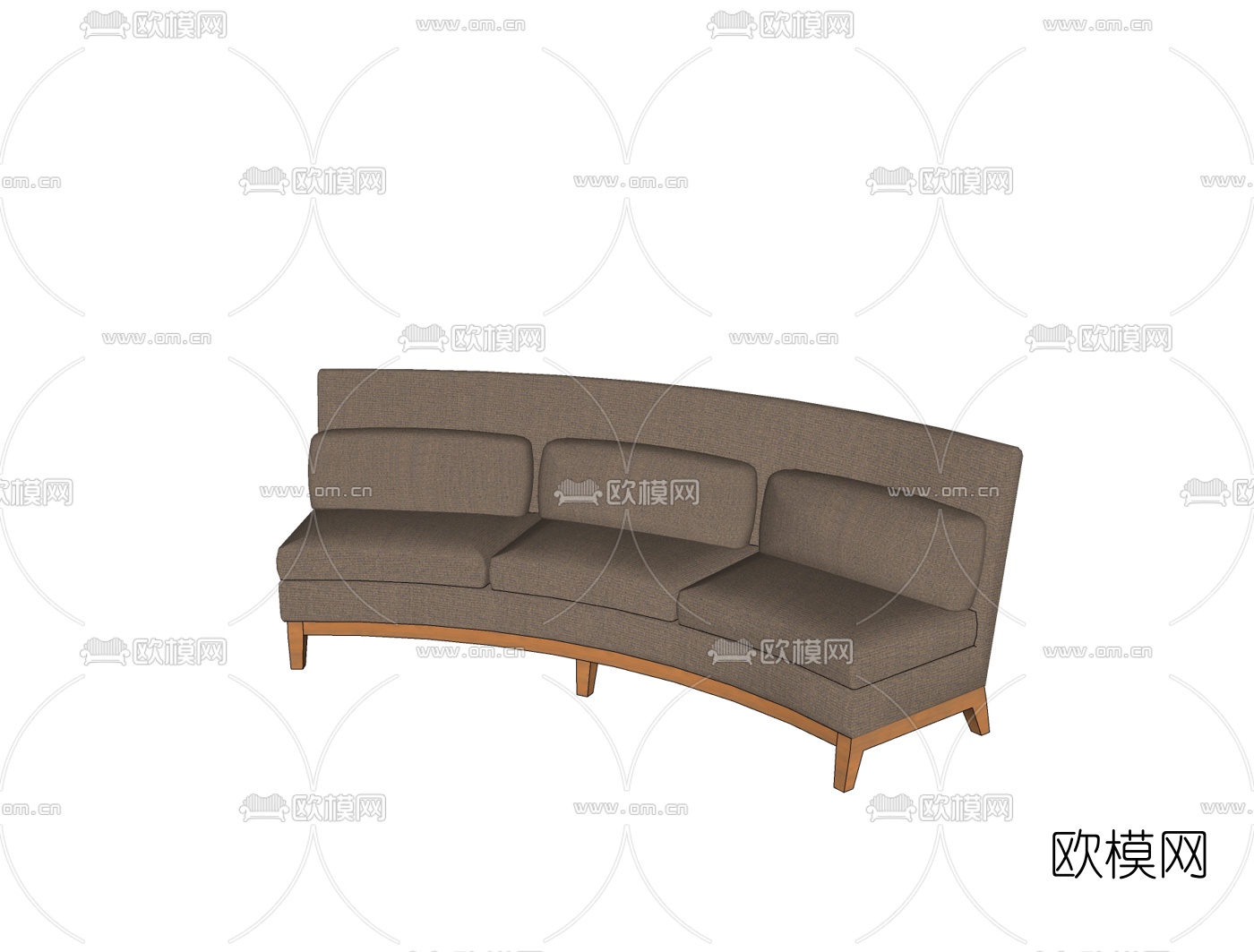 现代弧形沙发免费su模型下载