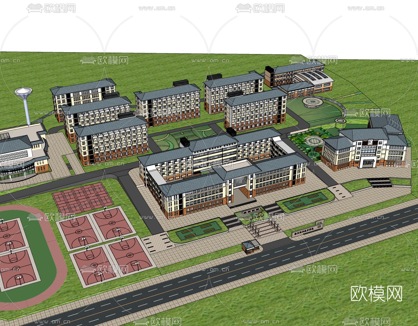 现代学校规划免费su模型