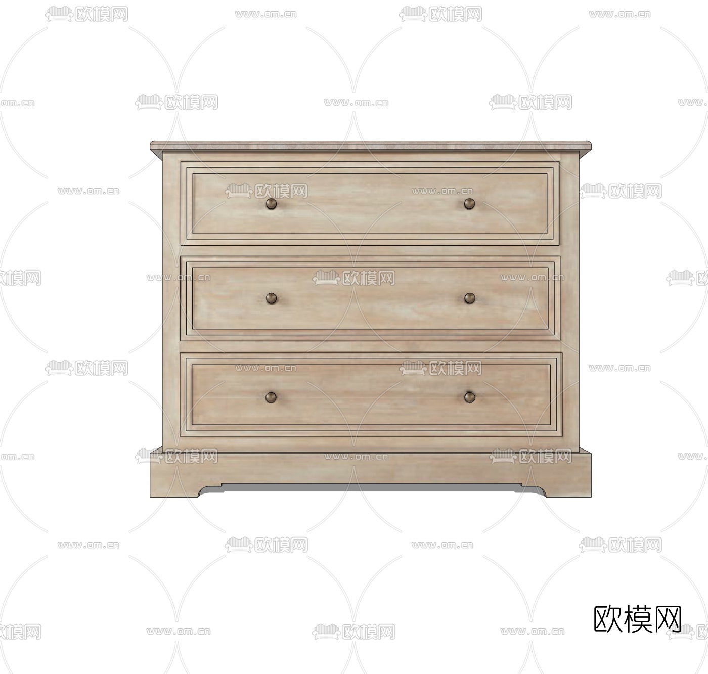 现代实木斗柜免费su模型下载
