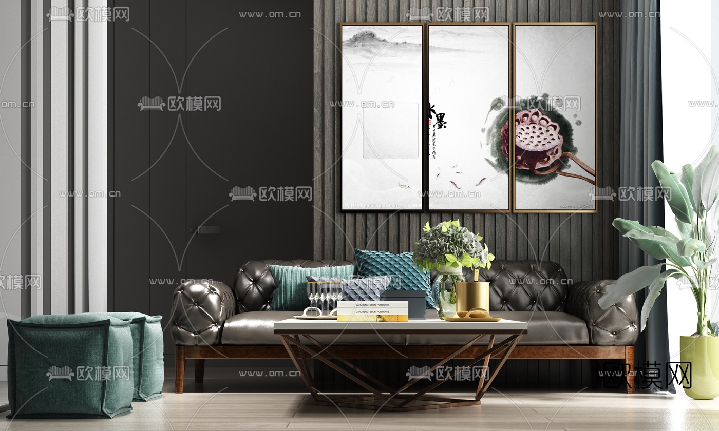 现代组合沙发3d模型