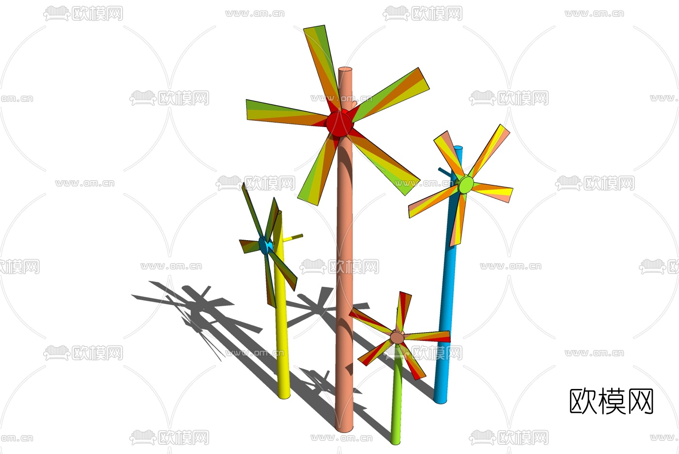 现代风车免费su模型下载