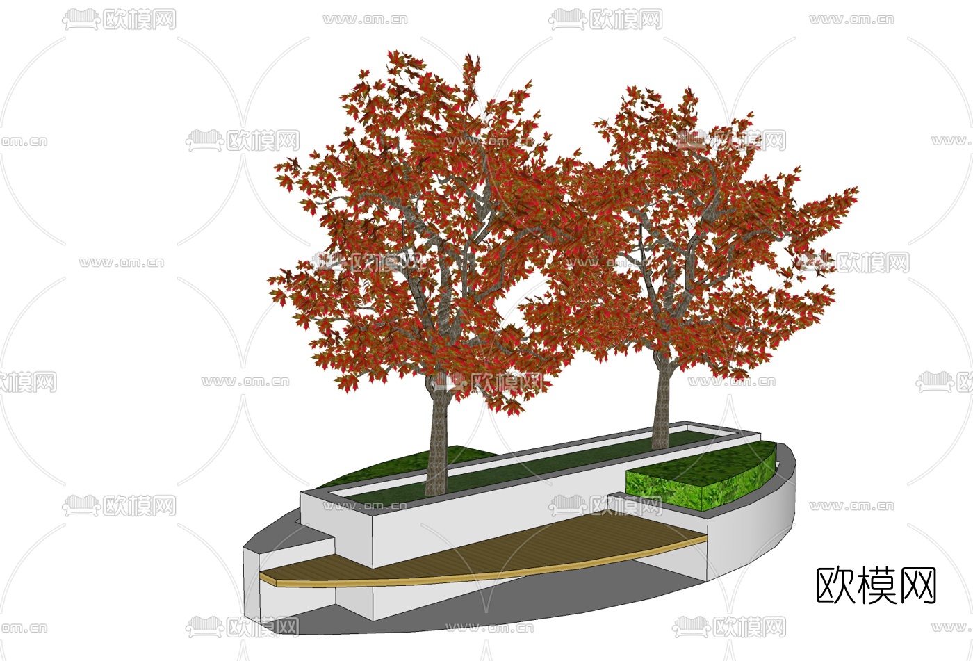 现代枫树免费su模型下载
