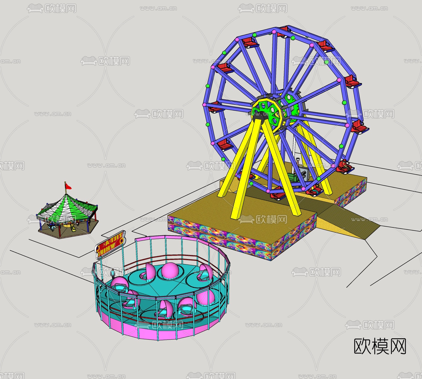 现代儿童游乐设施免费su模型下载