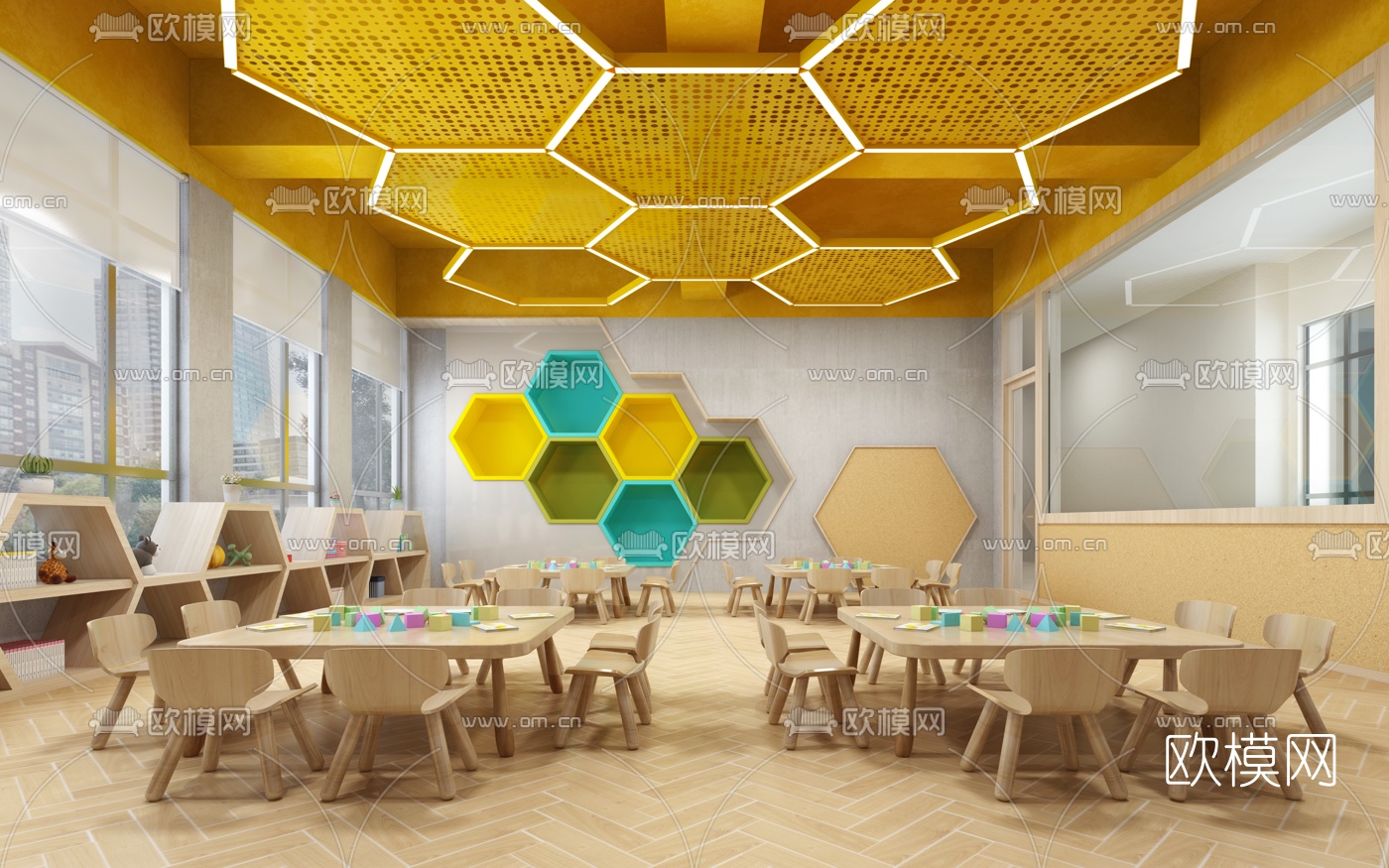 北欧幼儿园教室3d模型下载