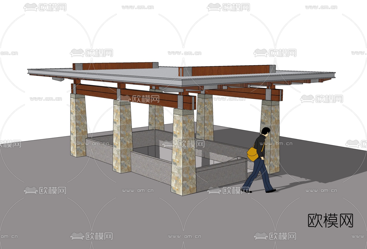 东南亚凉亭免费su模型下载