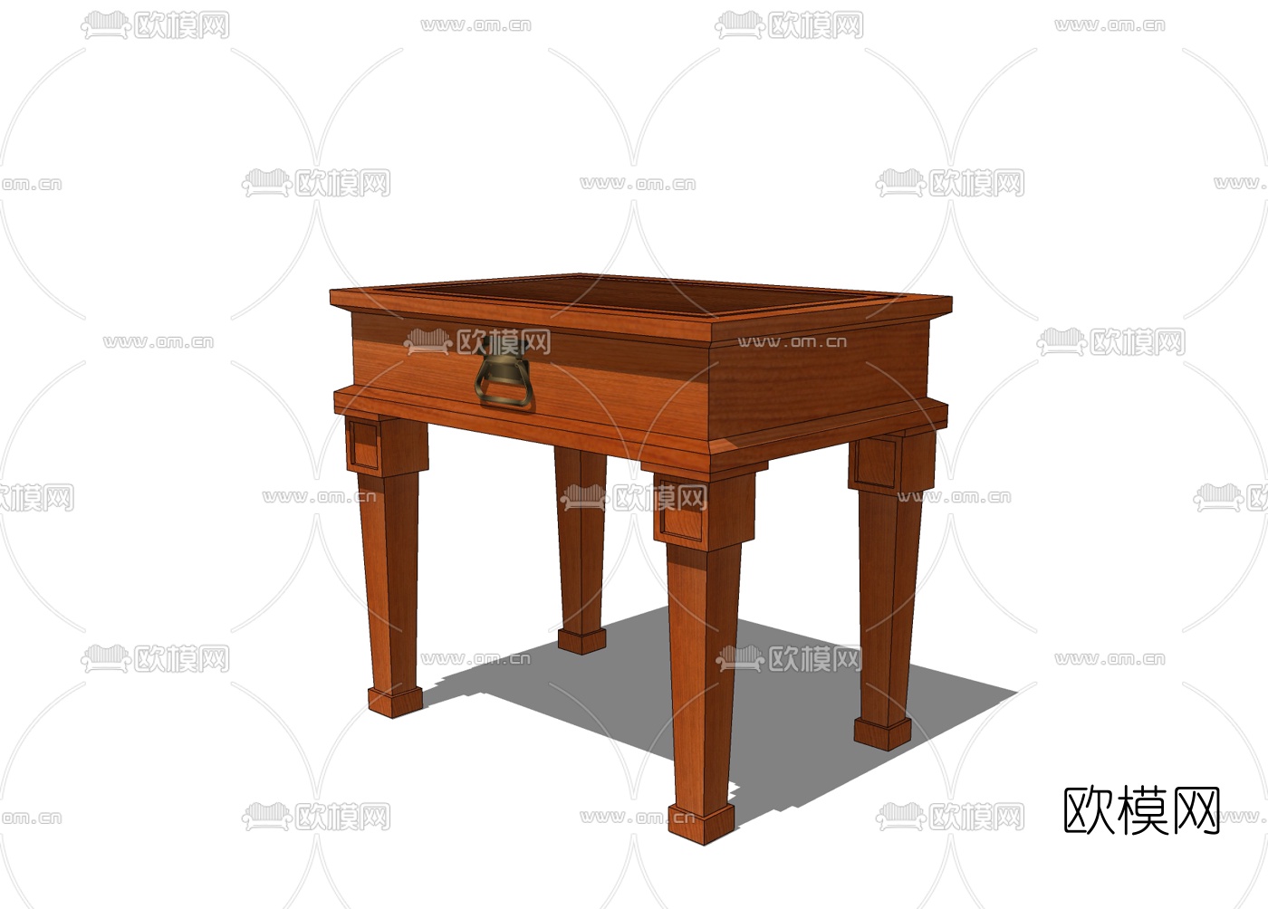 中式实木边几免费su模型下载