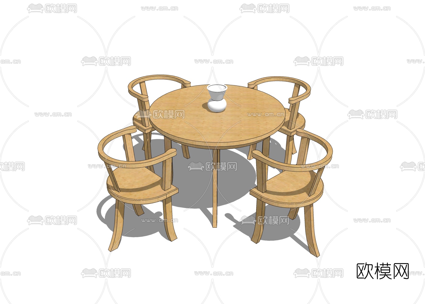 现代休闲桌椅免费su模型下载