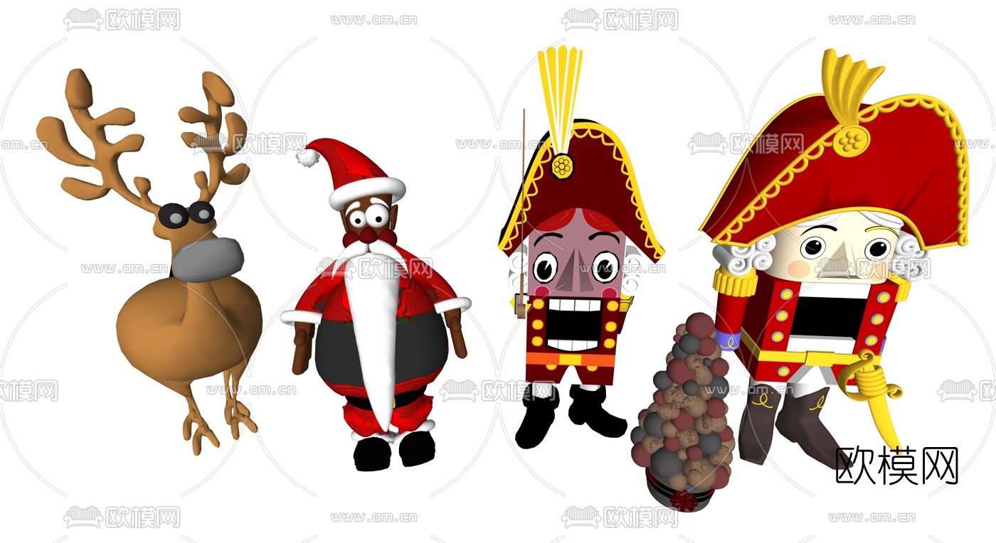 欧式圣诞装饰摆件su模型下载