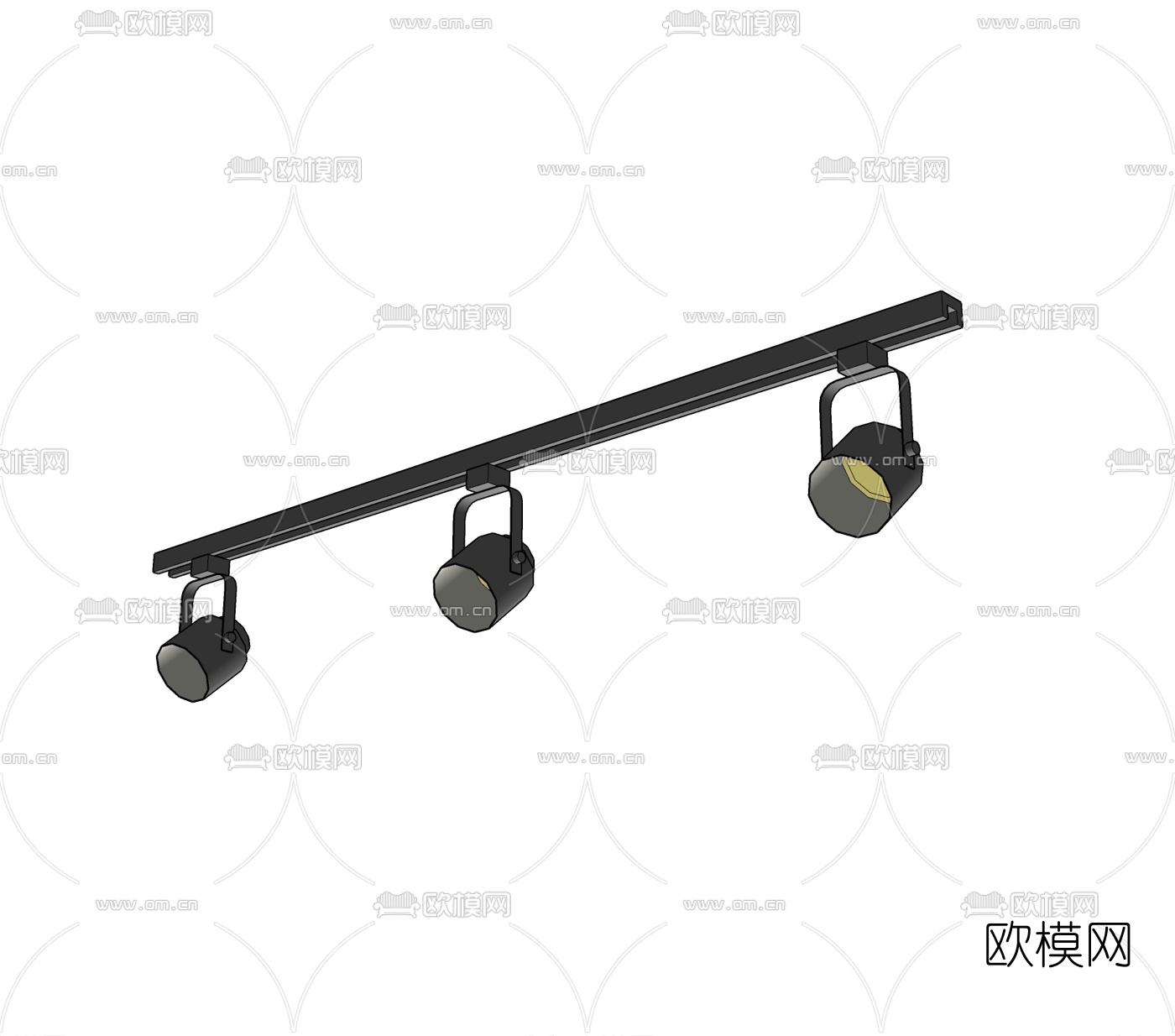现代轨道射灯免费su模型下载