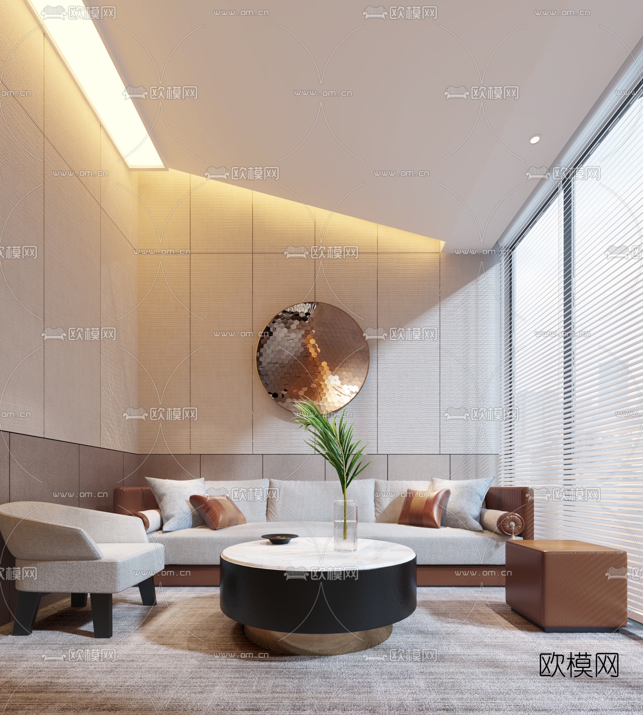 现代组合沙发3d模型