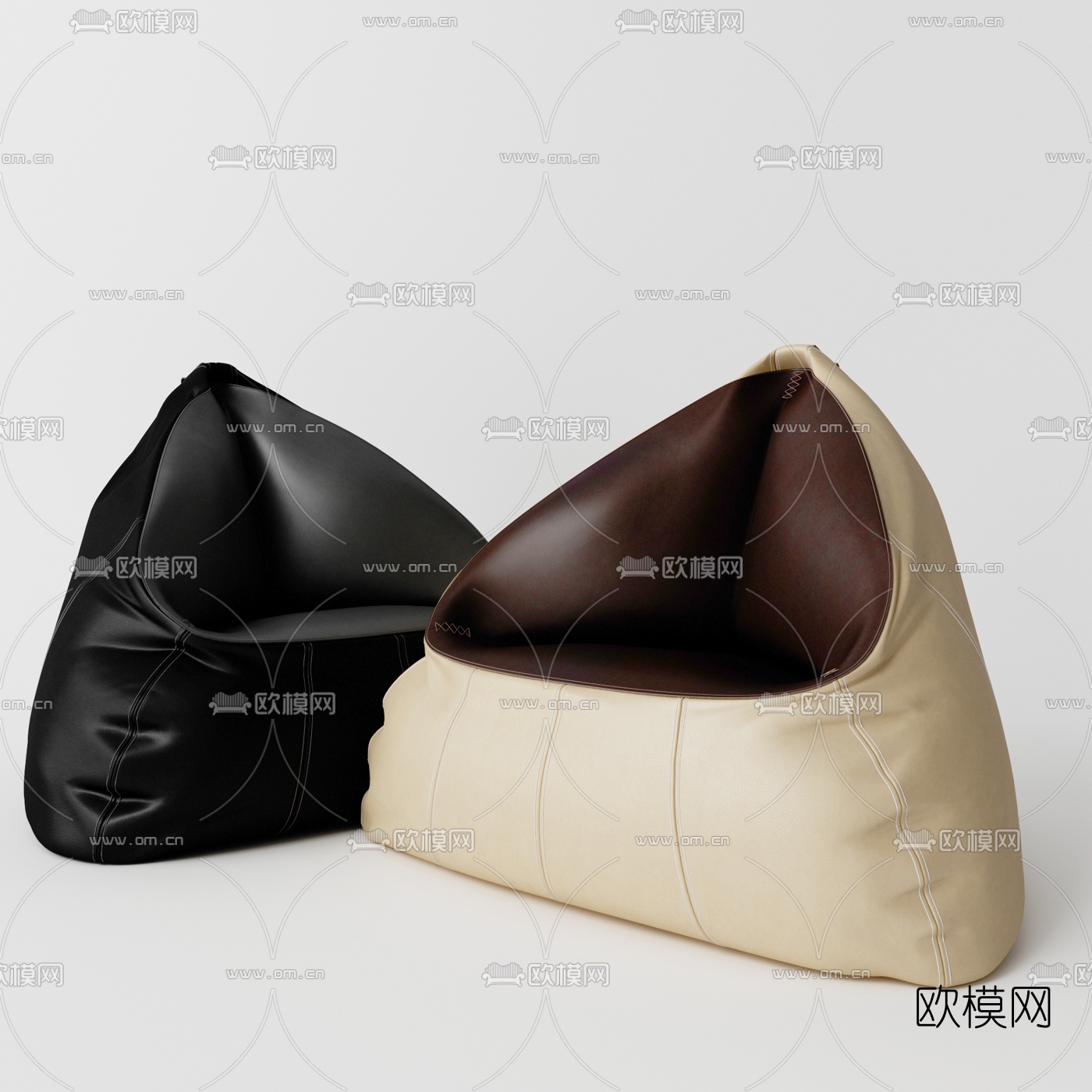 现代单人懒人沙发3D模型下载