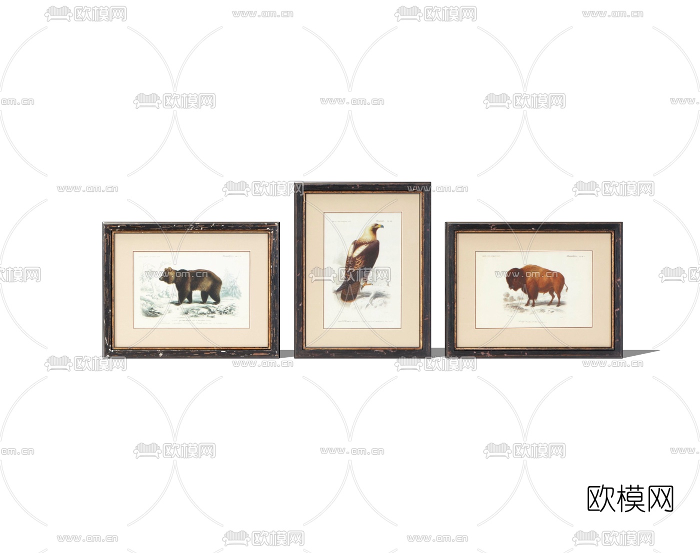 现代动物装饰画免费su模型下载