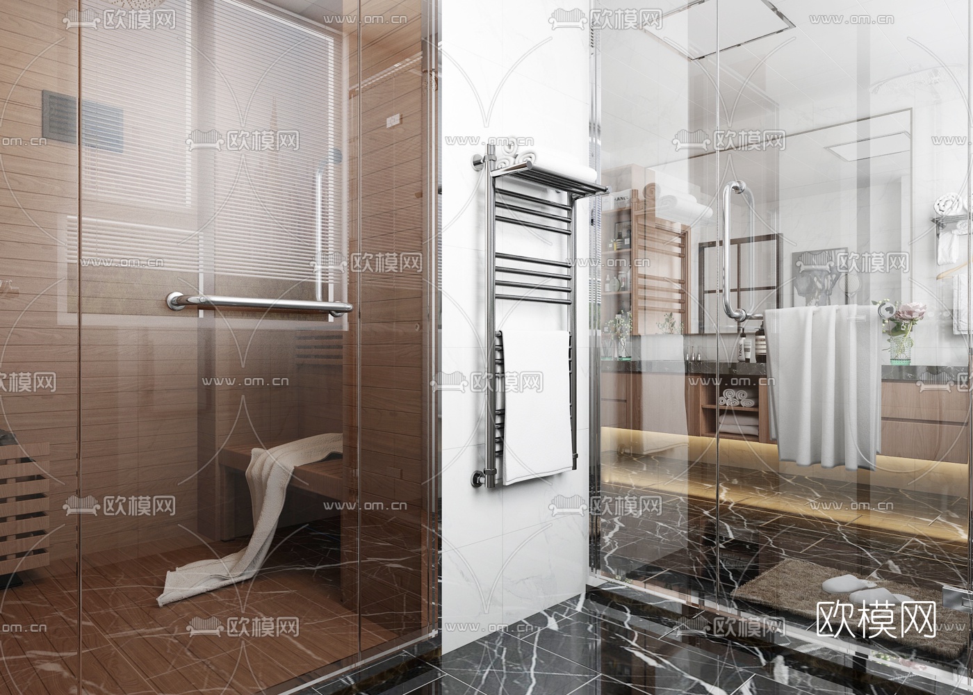 现代卫生间浴室3d模型