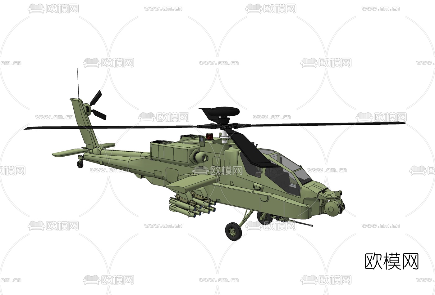现代军用直升机免费su模型下载