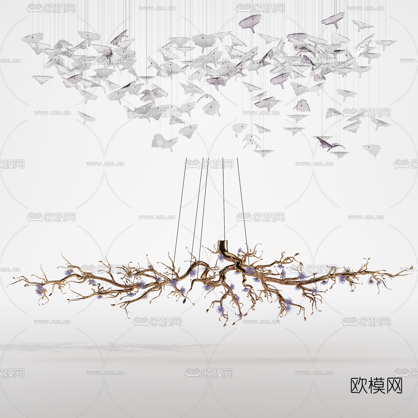 现代艺术创意装饰灯3d模型下载（渲染图1）