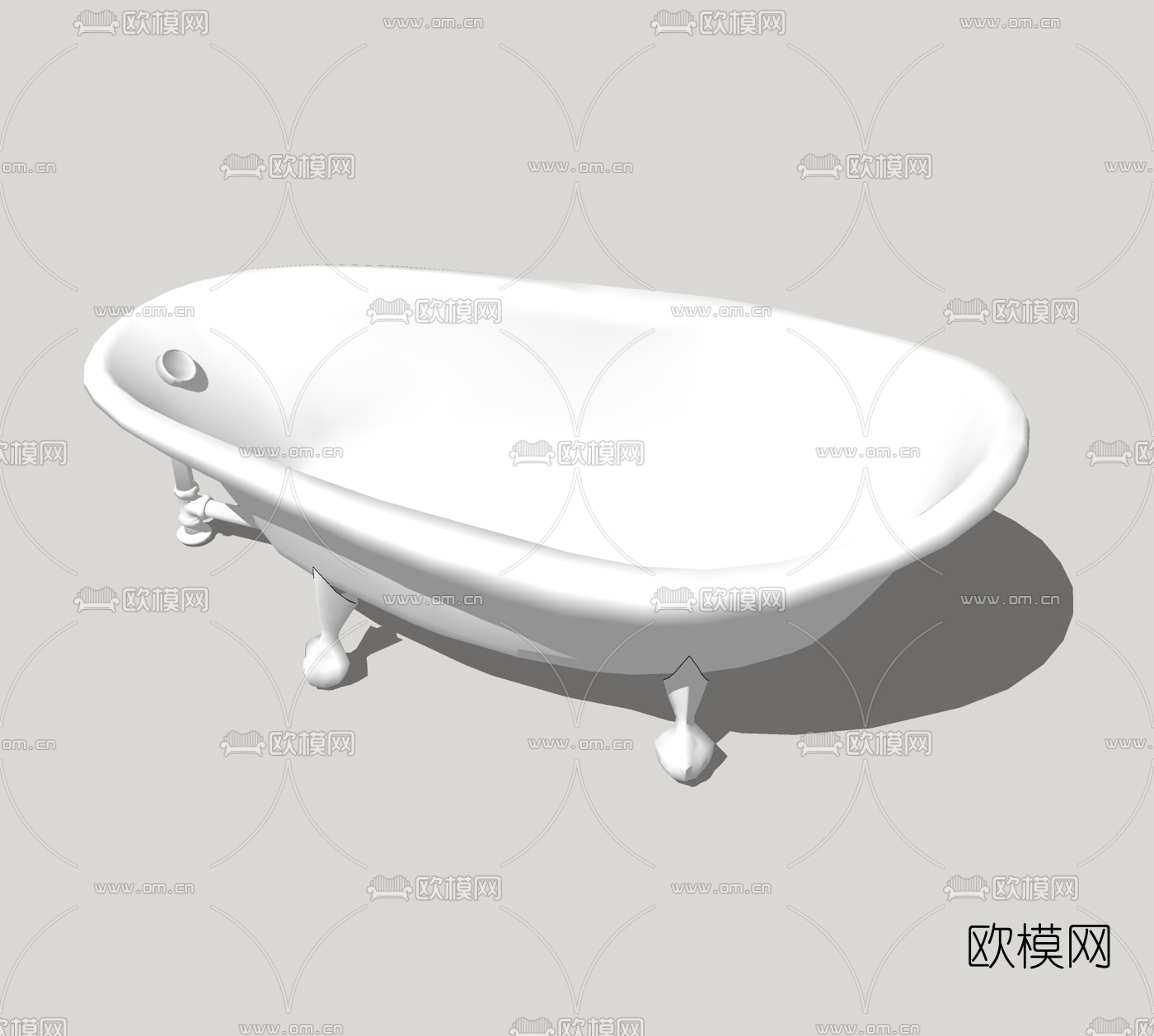 现代浴缸免费su模型下载