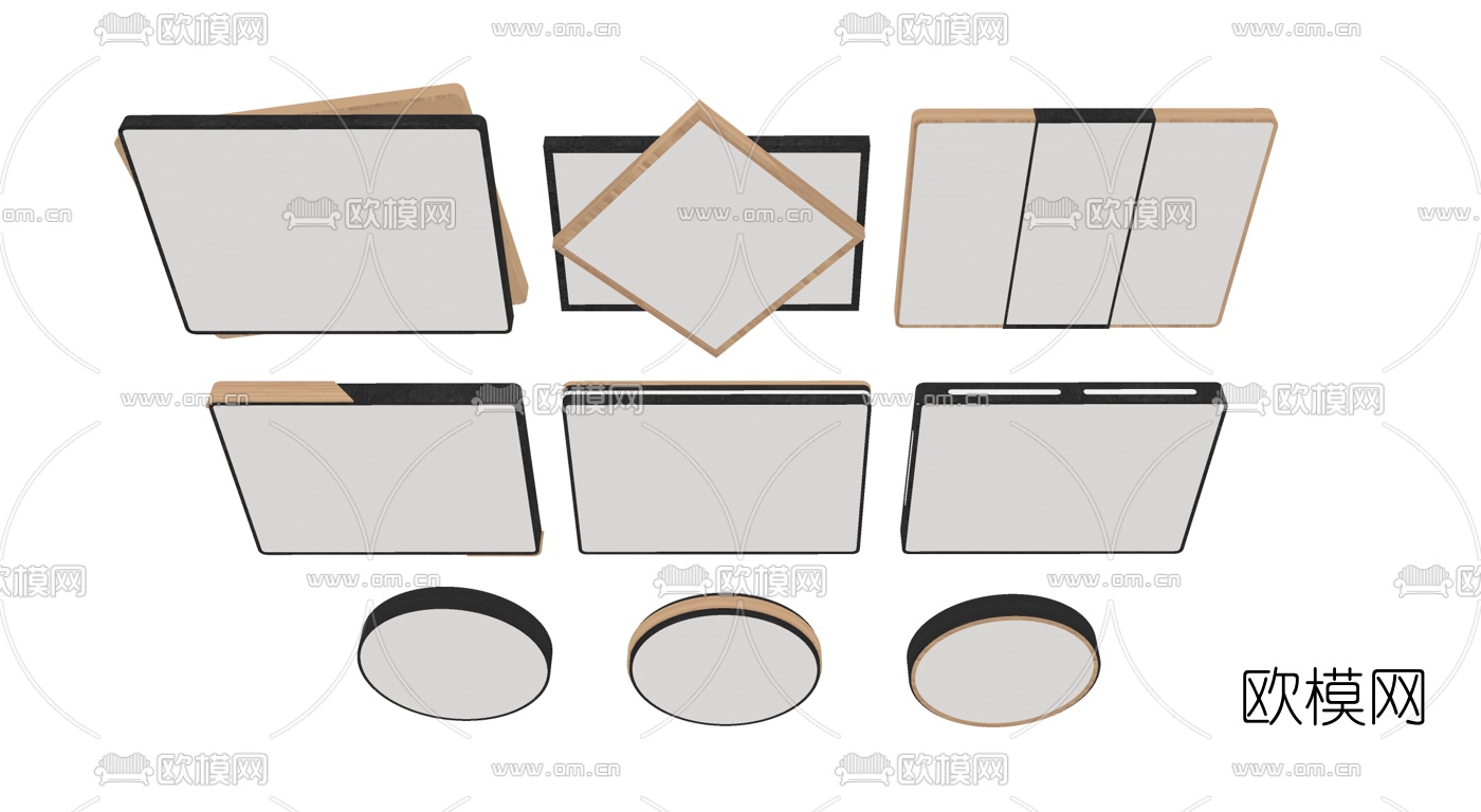 现代简约吸顶灯su模型下载