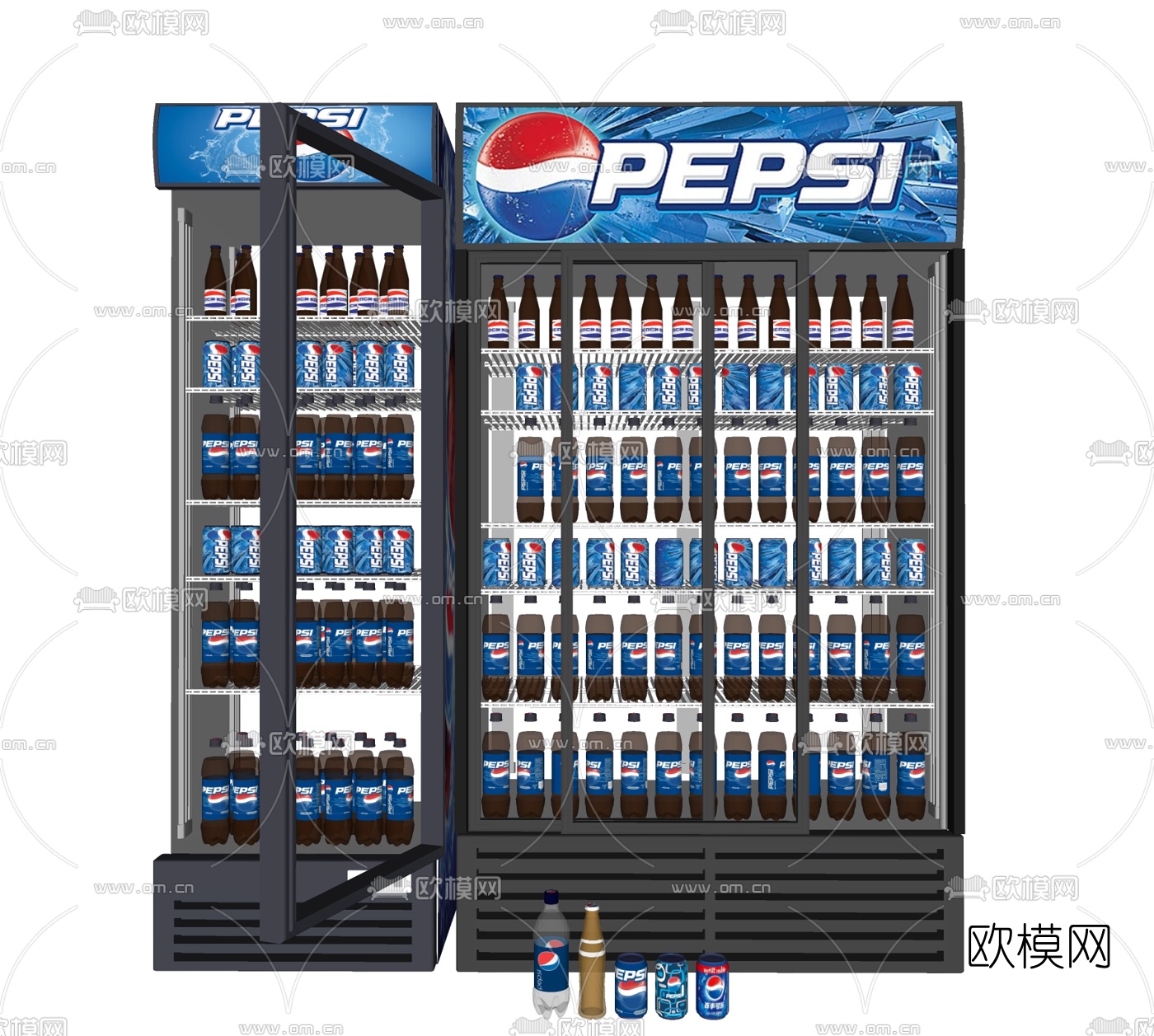 现代冷藏冰箱饮料su模型下载
