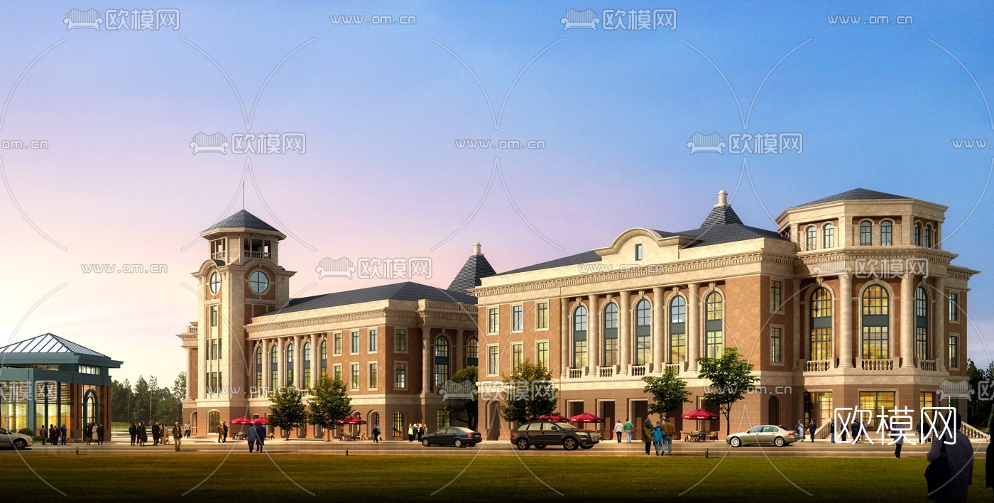 欧式办公楼免费su模型下载