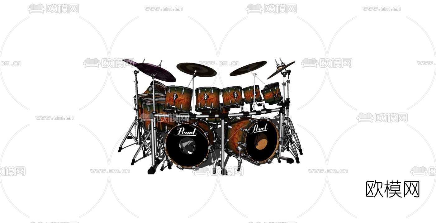 现代架子鼓免费su模型下载