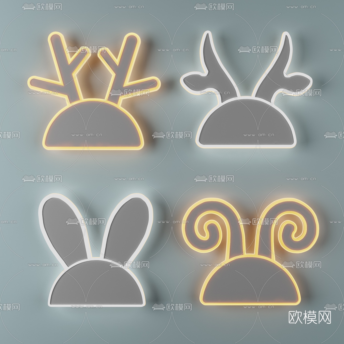 北欧创意儿童壁灯3d模型下载