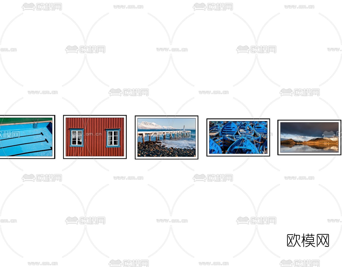 现代挂画装饰画免费su模型下载