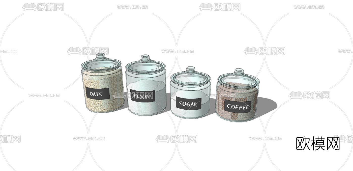 现代调味料免费su模型下载