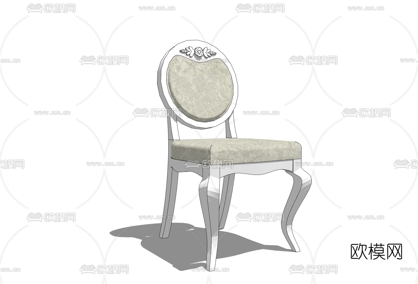 欧式布艺单椅免费su模型下载