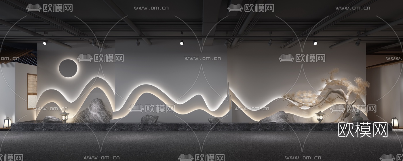 日式料理餐厅3d模型