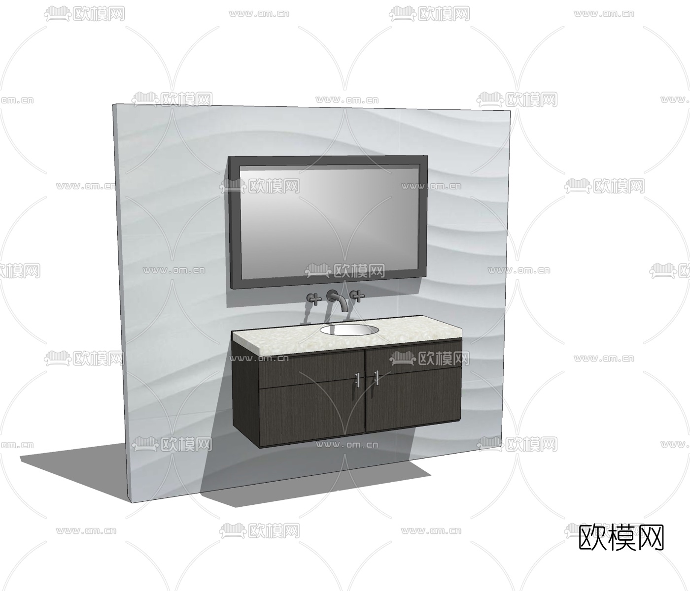 现代洗手台盆免费su模型下载