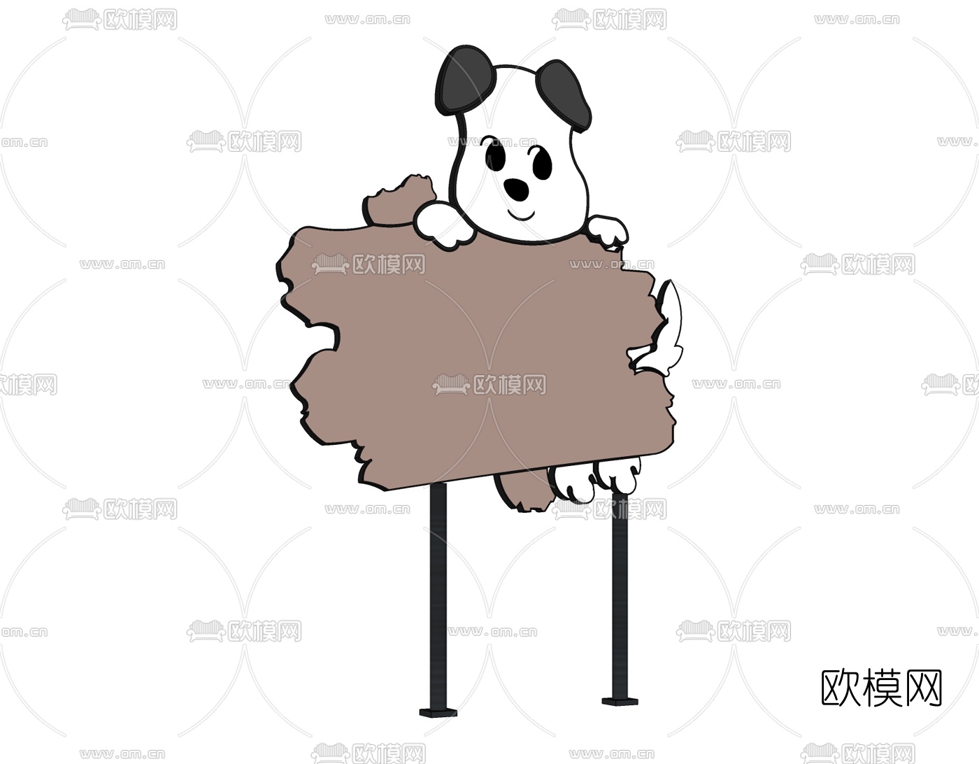 现代指示牌免费su模型下载